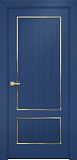 Дверь Оникс Сиэтл 2 эмаль RAL 5000 молдинг золото, глухая