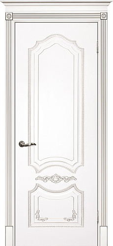 Дверь Текона эмаль Smalta 10 белый RAL 9003 патина золото, глухая