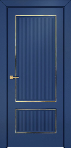 Дверь Оникс Сиэтл 2 эмаль RAL 5000 молдинг золото, глухая