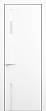 Дверь Z K1 полипропилен белый, ALU кромка хром, лакобель white pure, глухая