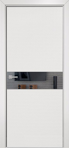 Дверь Оникс Вирджиния эмаль белая, глухая с зеркальной вставкой