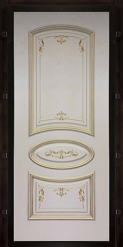 Панель внутренняя 16 мм Багет 3, слоновая кость с патиной золото, Эмаль