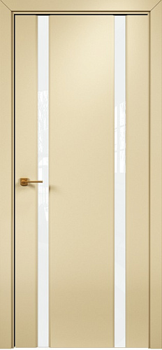 Дверь Оникс Престиж 2 эмаль RAL 1015, глухая, триплекс белый