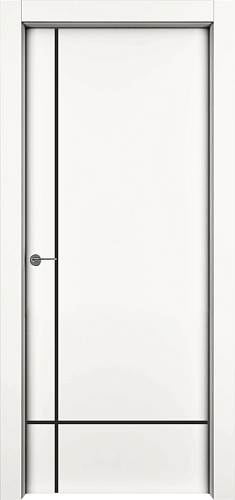 Дверь 1001-М3 эмаль RAL 9010, молдинг черный, глухая