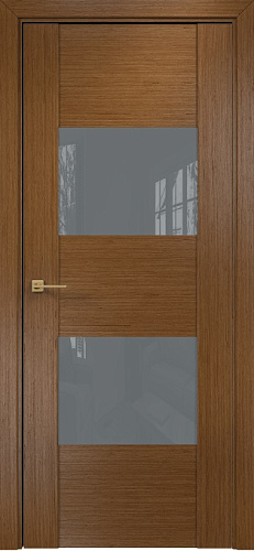 Дверь Оникс Парма орех, глухая лакобель RAL 7040