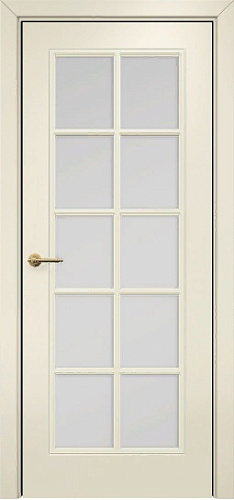 Дверь Оникс Турин фрезерованная эмаль слоновая кость, сатинато с решеткой №1