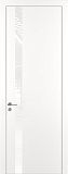 Дверь Z K2 полипропилен белый, ALU кромка хром, лакобель white pure, глухая