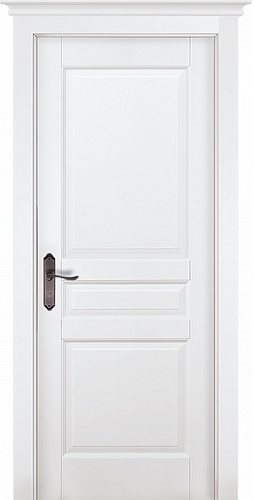 Дверь ОКА браш массив сосны Валенсия эмаль белая, глухая