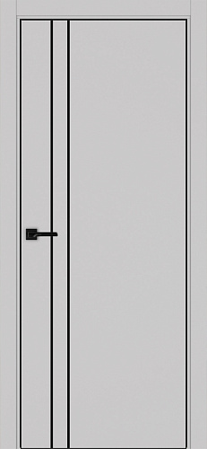 Дверь Эко 205 пепельный молдинг SB, кромка AL черная SB с 4-х сторон, глухая