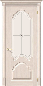 Недавно просмотренные - Дверь Браво Афина беленый дуб Ф-20, стекло белое художественное, с элементами фьюзинга