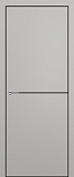 Дверь Z K10 полипропилен серый, ALU кромка черная, молдинг черный, глухая