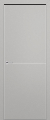 Дверь Z K10 полипропилен серый, ALU кромка черная, молдинг черный, глухая