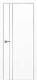 Дверь Эко 205 белый снежный молдинг SC, кромка AL хром SC с 4-х сторон, глухая