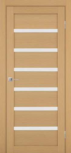 Дверь Эко 507.12 ясень темный, lacobel белый