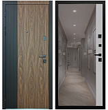 Входная дверь Матадор MXL-2 орех американский мокко/панель зеркало 1, силк маус