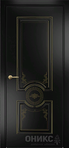 Дверь Оникс Лувр эмаль черная, глухая