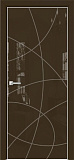 Дверь Оникс Арт, лакобель коричневый RAL 8028, пескоструй №6