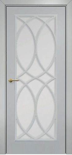 Дверь Оникс Турин фрезерованная эмаль RAL 7038, сатинато с решеткой №7