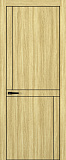 Дверь Z K20 toppan дуб натуральный, ALU кромка черная, молдинг черный, глухая