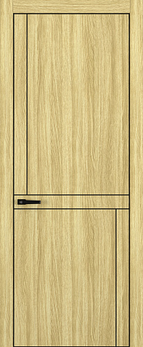 Дверь Z K20 toppan дуб натуральный, ALU кромка черная, молдинг черный, глухая
