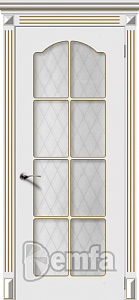 Недавно просмотренные - Дверь Классика эмаль патина золото, стекло белое матовое кристалл