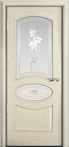 Дверь Milyana Рим ясень жемчуг, стекло Рим белое