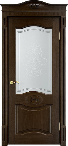 Дверь ПМЦ массив дуба Д3 мореный дуб, стекло 3-1