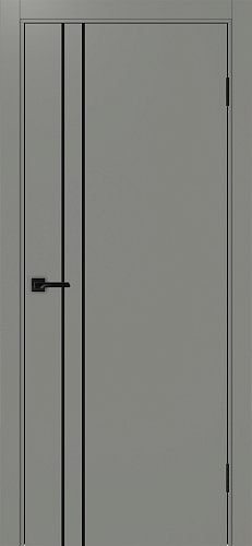 Дверь Эко 205 серый молдинг SB, кромка ABS, глухая