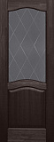 Дверь ОКА браш массив сосны Лео венге, стекло графит
