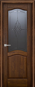 Недавно просмотренные - Дверь Вилейка массив ольхи Лео античный орех, стекло графит с фрезеровкой