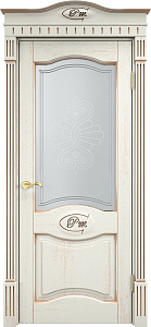Недавно просмотренные - Дверь ПМЦ массив дуба Д3 эмаль F120 с золотой патиной, стекло 3-1