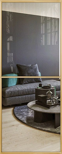 Перегородка Alum №1 золото, стекло прозрачное бронза