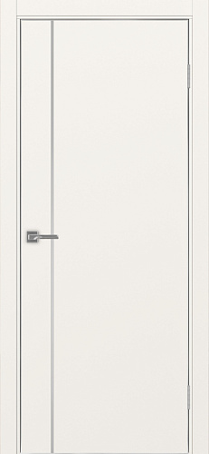 Дверь Эко 204 бежевый молдинг SC, кромка AL хром SC с 4-х сторон, глухая