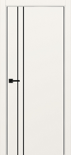 Дверь Эко 205 бежевый молдинг SB, кромка AL черная SB с 2-х сторон, глухая