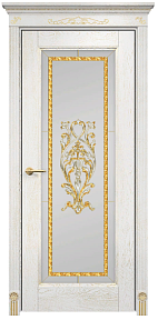 Недавно просмотренные - Дверь Оникс Италия 1 эмаль белая патина золото, сатинат белый заливной витраж №3