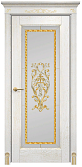 Схожие товары - Дверь Оникс Италия 1 эмаль белая патина золото, сатинат белый заливной витраж №3