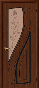 Недавно просмотренные - Дверь межкомнатная Браво Лагуна шоколад Ф-17, стекло бронзовое художественное, с элементами страз