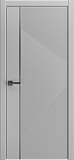 Дверь Фортуна эмаль светло-серый, молдинг черный, глухая