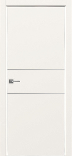 Дверь Эко 203 бежевый молдинг SC, кромка AL хром SC с 4-х сторон, глухая