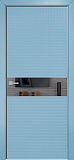 Дверь Оникс Вирджиния эмаль голубая, глухая с зеркальной вставкой