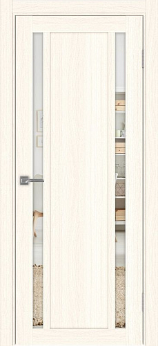 Дверь Эко 522.212 АПП ясень светлый молдинг SC, зеркало