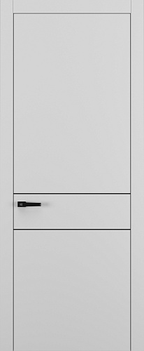 Дверь Z K16 полипропилен серый, молдинг черный, глухая
