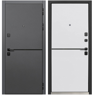 Входная дверь Матадор MXT-13 черный кварц/панель белая матовая