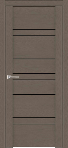 Дверь ДР экошпон UniLine Soft touch 30032 софт тортора, стекло черное