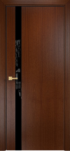 Дверь Оникс Верона 1 красное дерево, триплекс черный