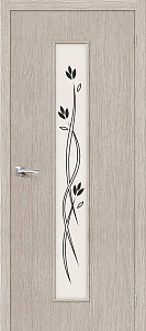 Недавно просмотренные - Дверь Браво Тренд-14 3D капучино, сатинато белое, техника шелкотрафаретной печати "витраж"