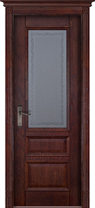 Недавно просмотренные - Дверь Ока массив дуба цельные ламели Аристократ №2 махагон, стекло графит с наплавом