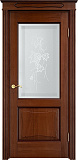 Дверь ПМЦ массив дуба Д6 коньяк с патиной, стекло 6-1