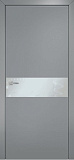 Дверь Оникс Соло эмаль RAL 7040, глухая, стекло Lacobel белое матовое