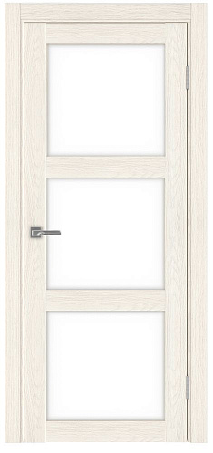 Дверь Эко 530.222 ясень светлый, lacobel белый